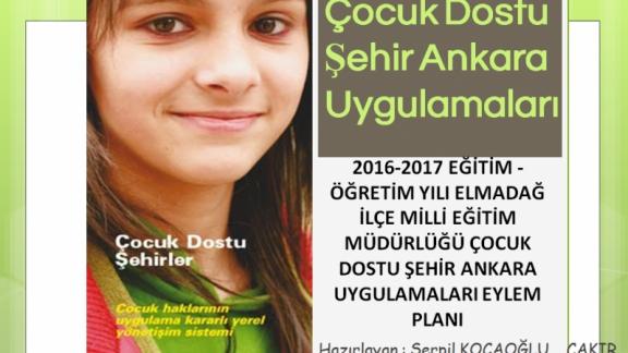 Çocuk Dostu Şehir 2016-2017 TEMSİLCİ SUNUSUNU